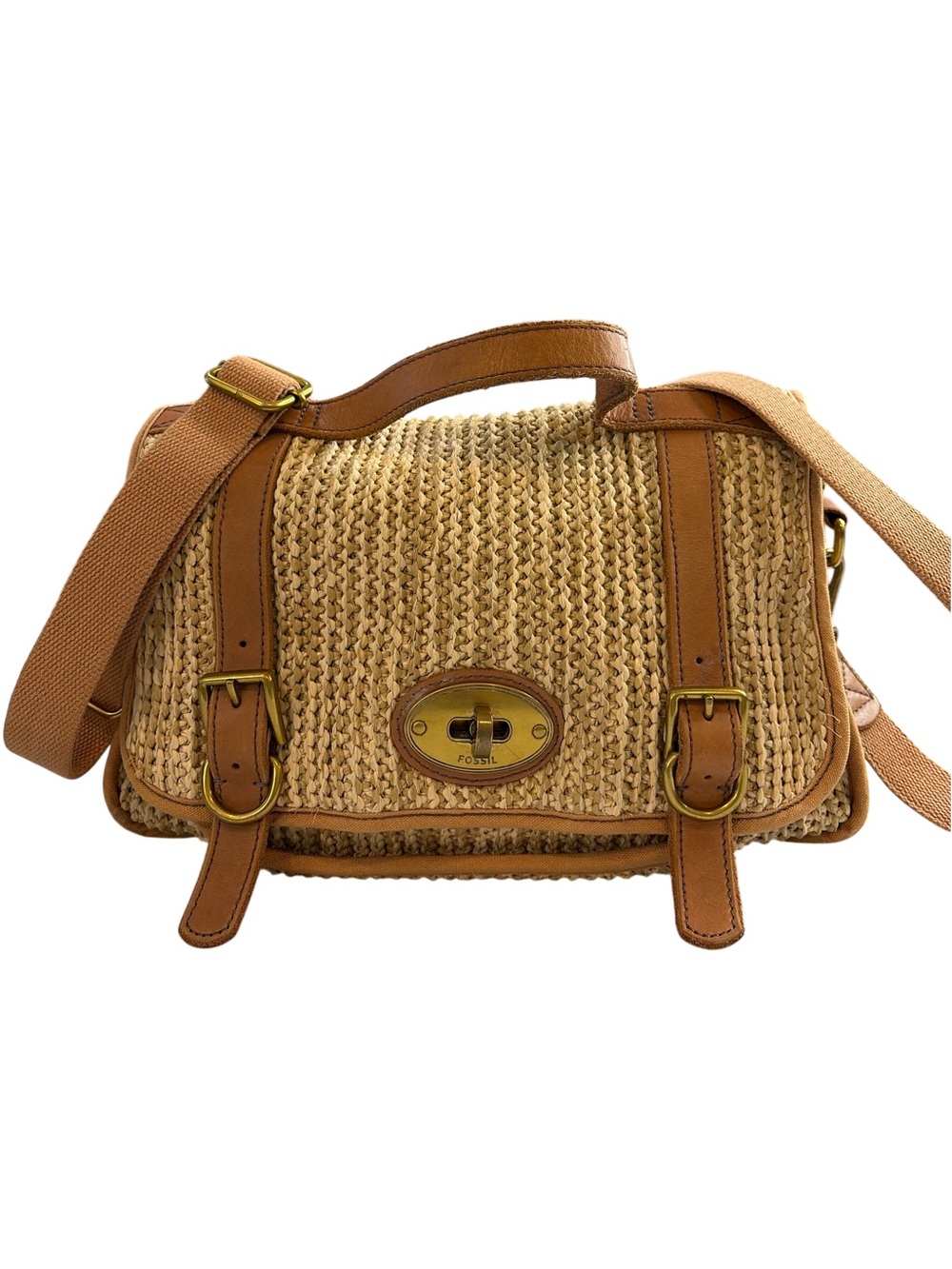 Fossil Vintage Reissue Straw Messenger Bag